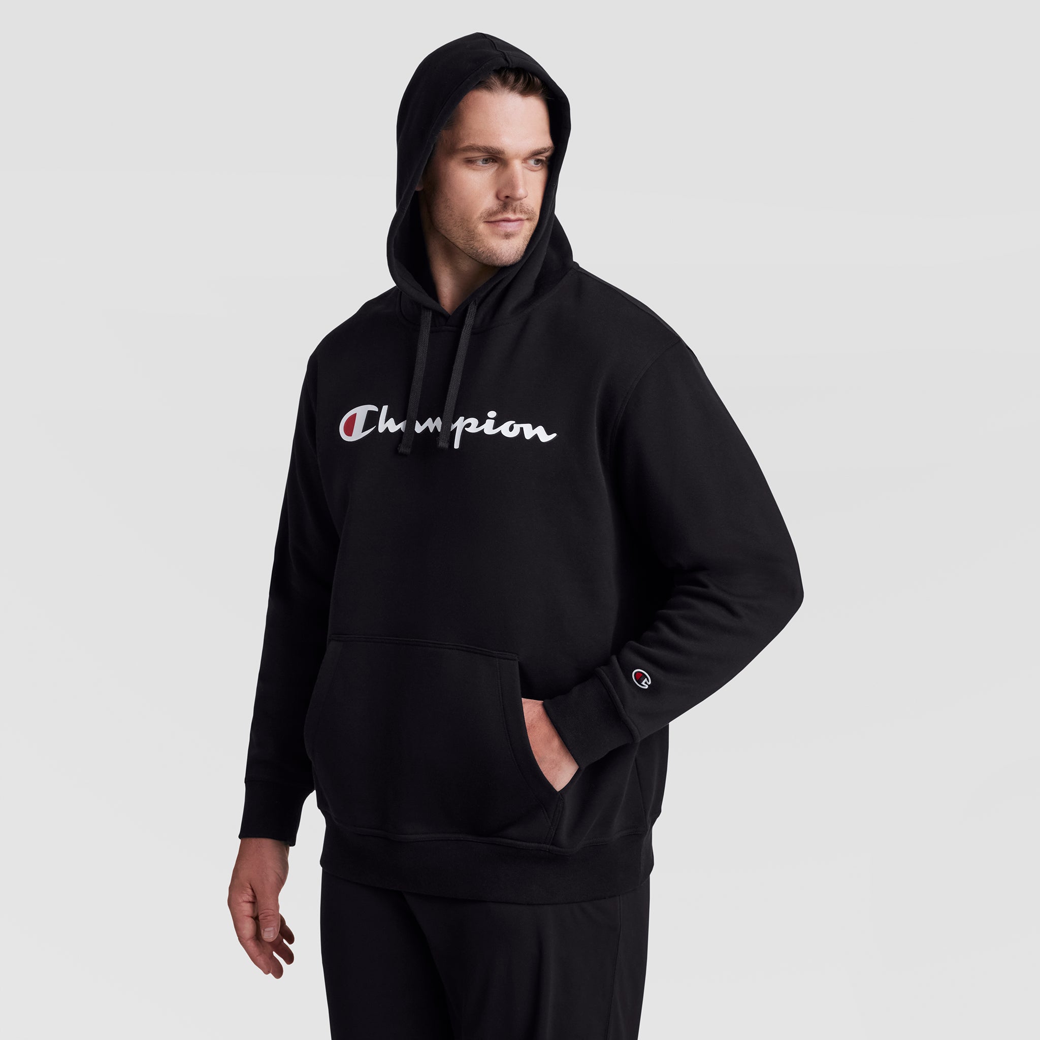 Powerblend Hoodie. Full Script Logo - Big & Tall - Image 2