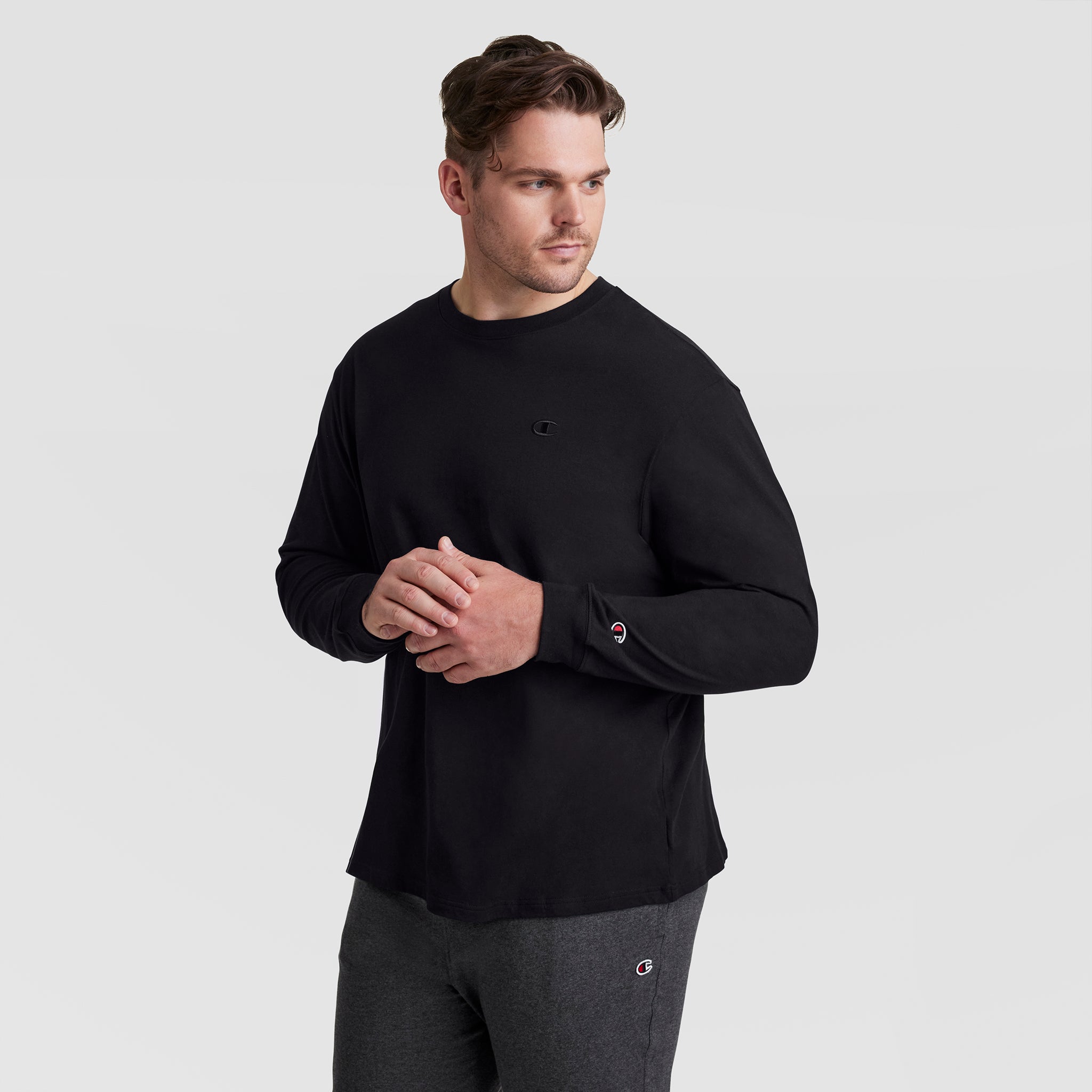 Classic Long Sleeve T-Shirt. Embroidered C Logo - Big & Tall - Image 2
