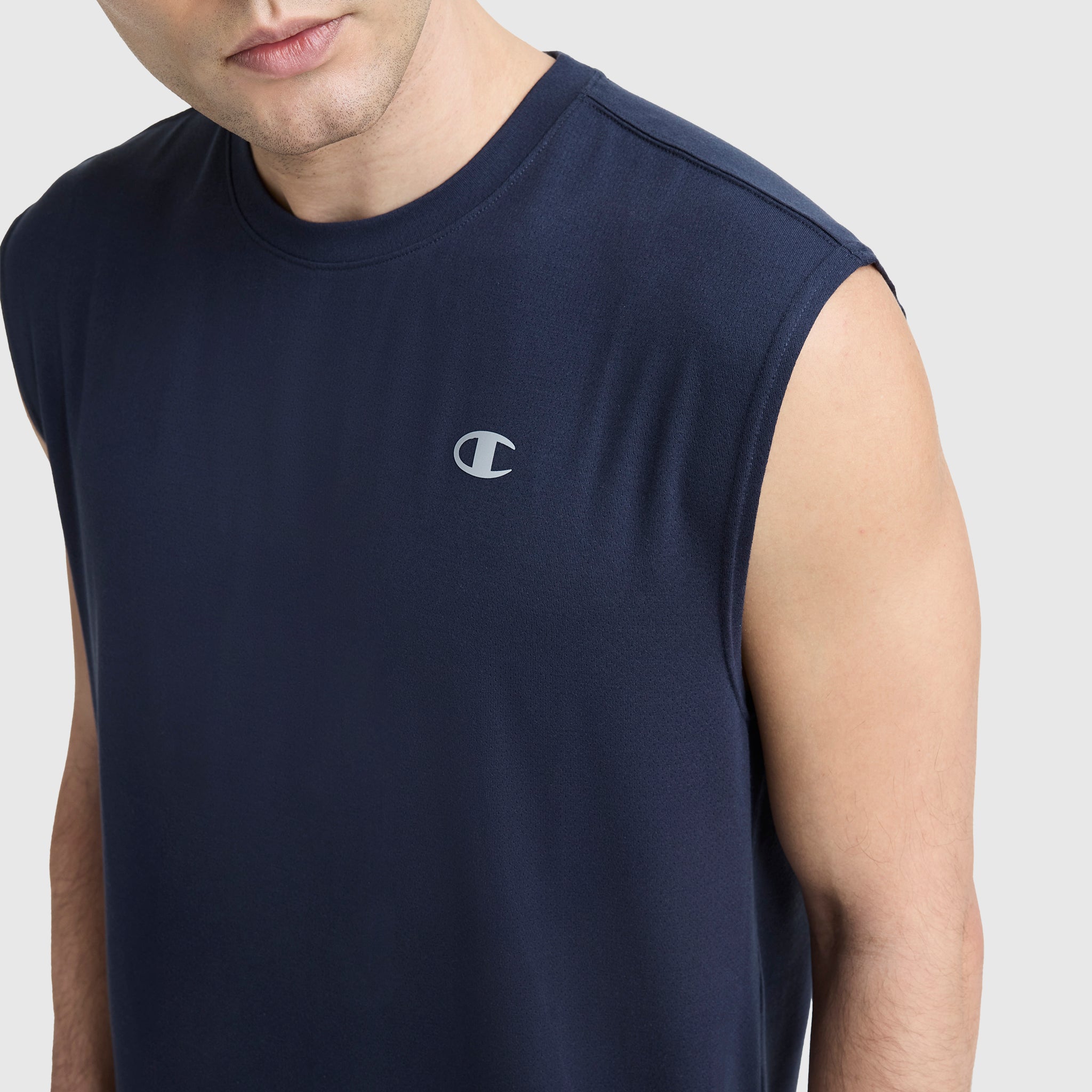Sport Crewneck Muscle Tee. Script Logo - Image 3