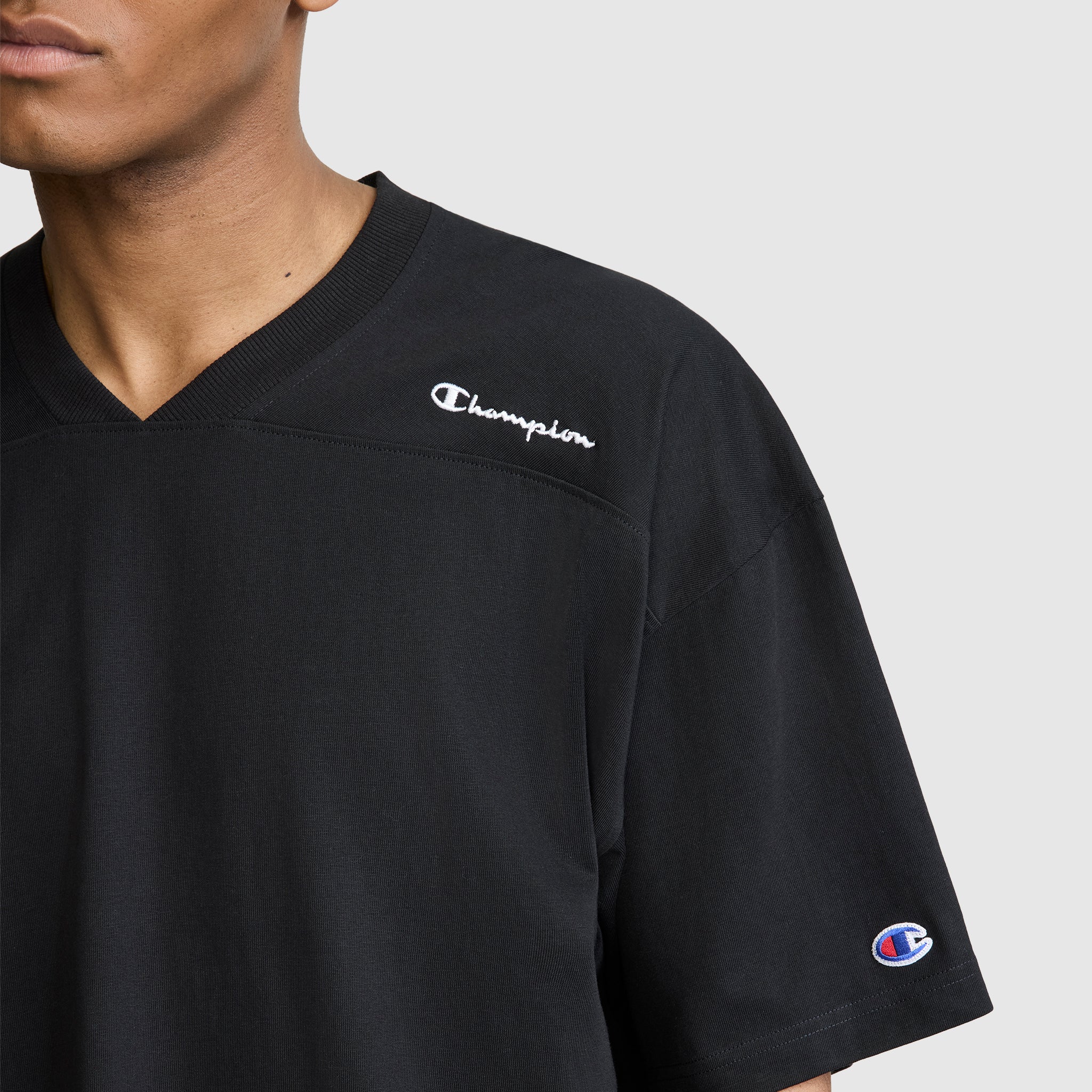 Short Sleeve Boxy T-Shirt. Embroidered Script Logo - Image 5
