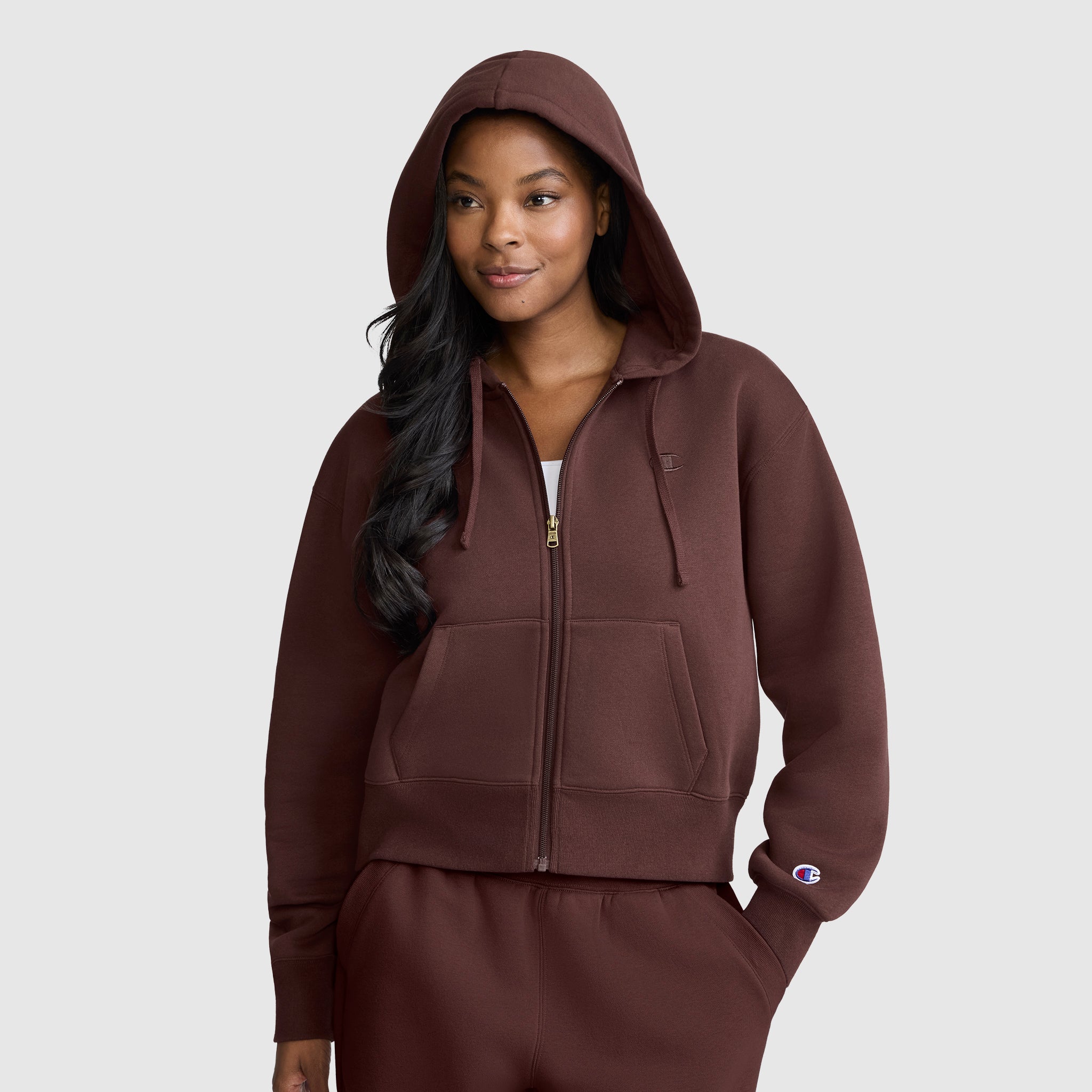 Cropped Zip-Up Hoodie - Image 2