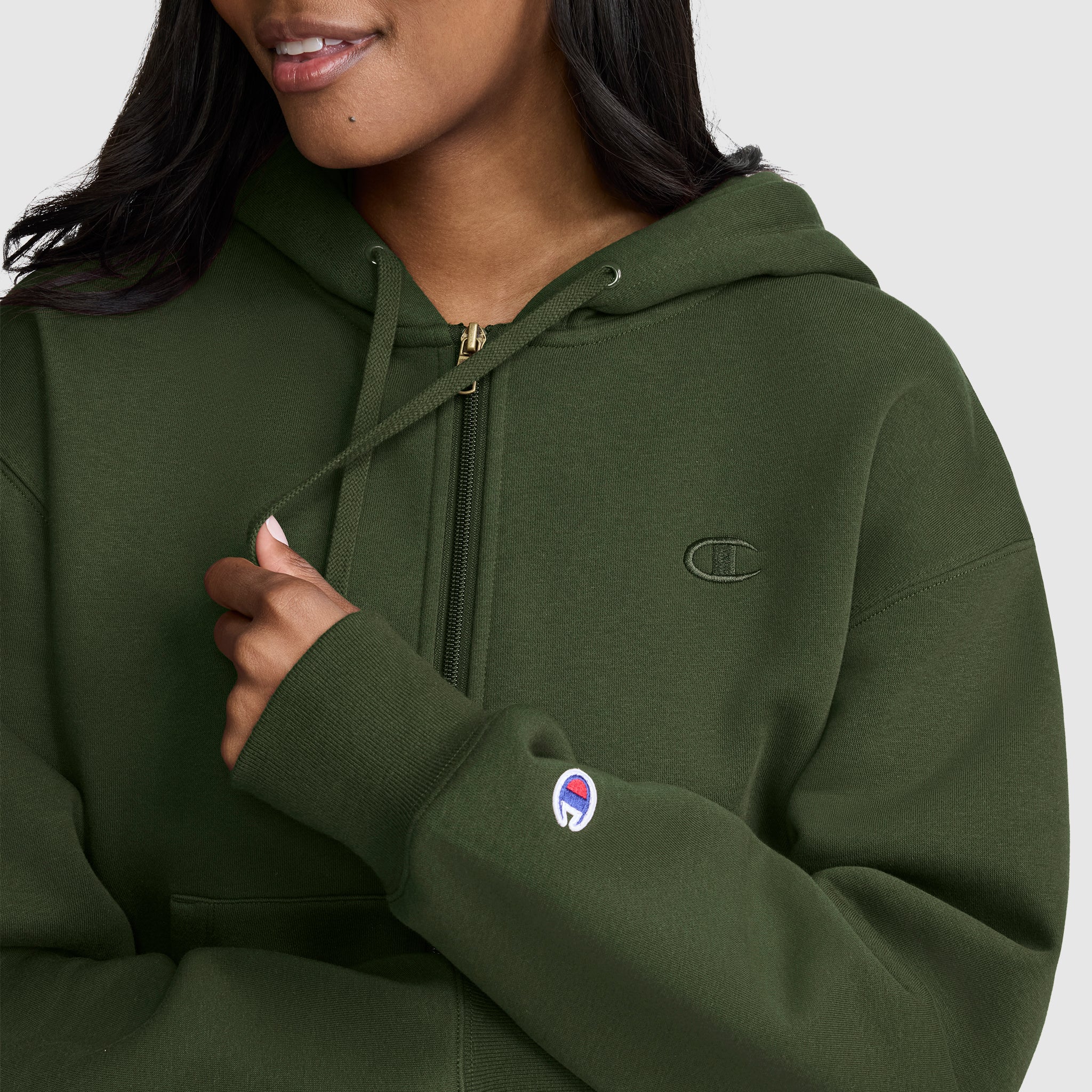 Cropped Zip-Up Hoodie - Image 5