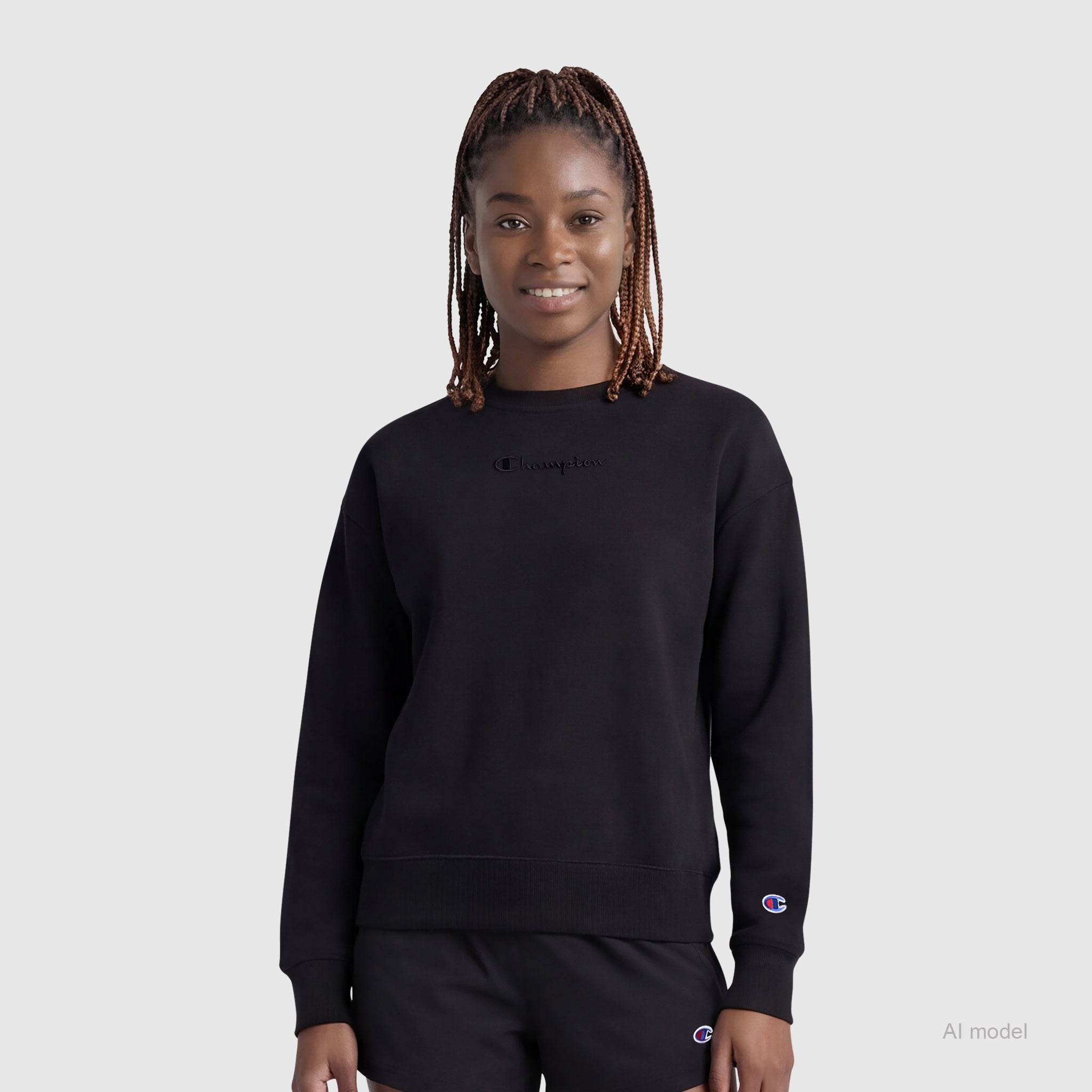 Powerblend Crewneck Sweatshirt. Embroidered Script Logo